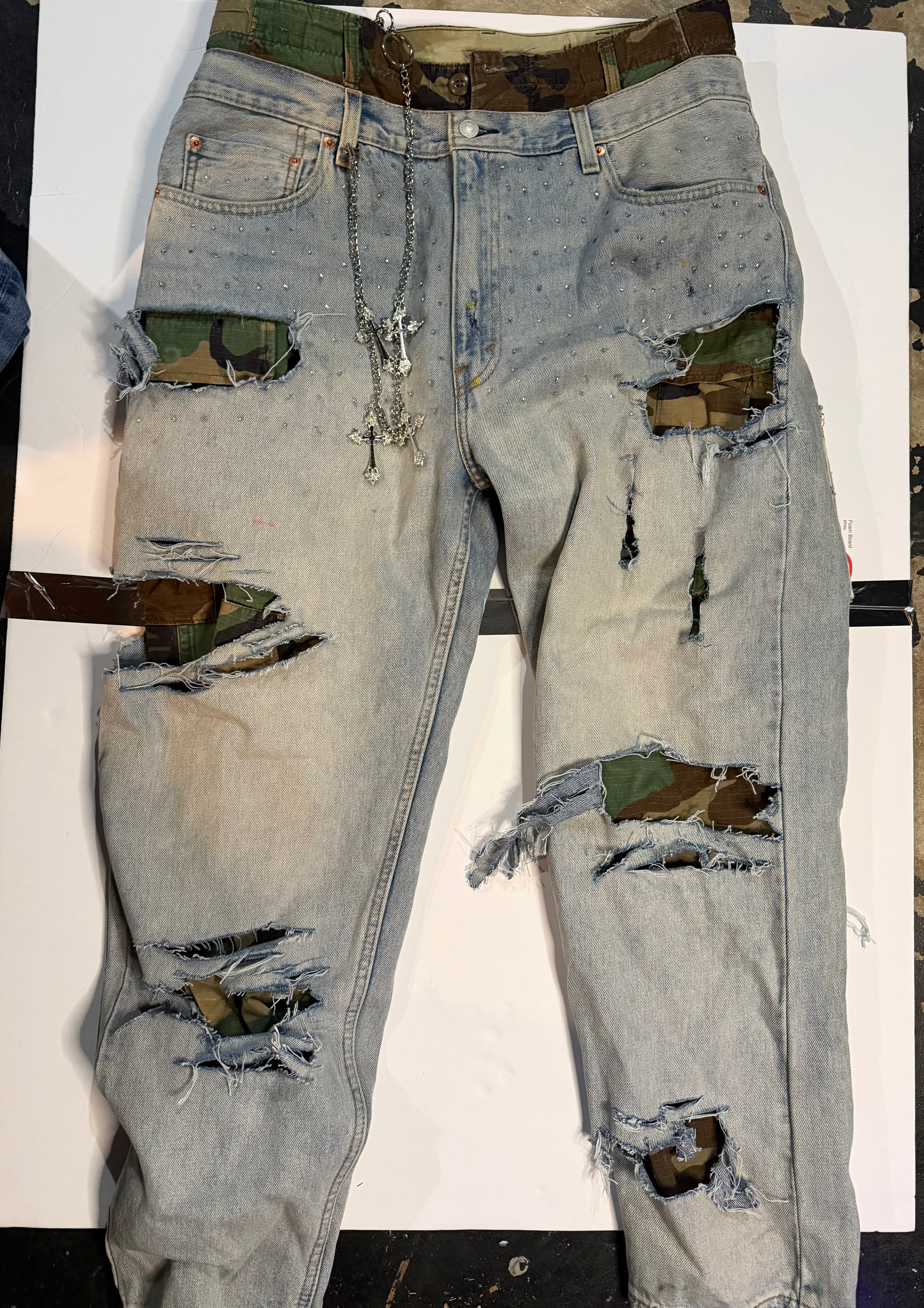 Custom baggy camo jeans