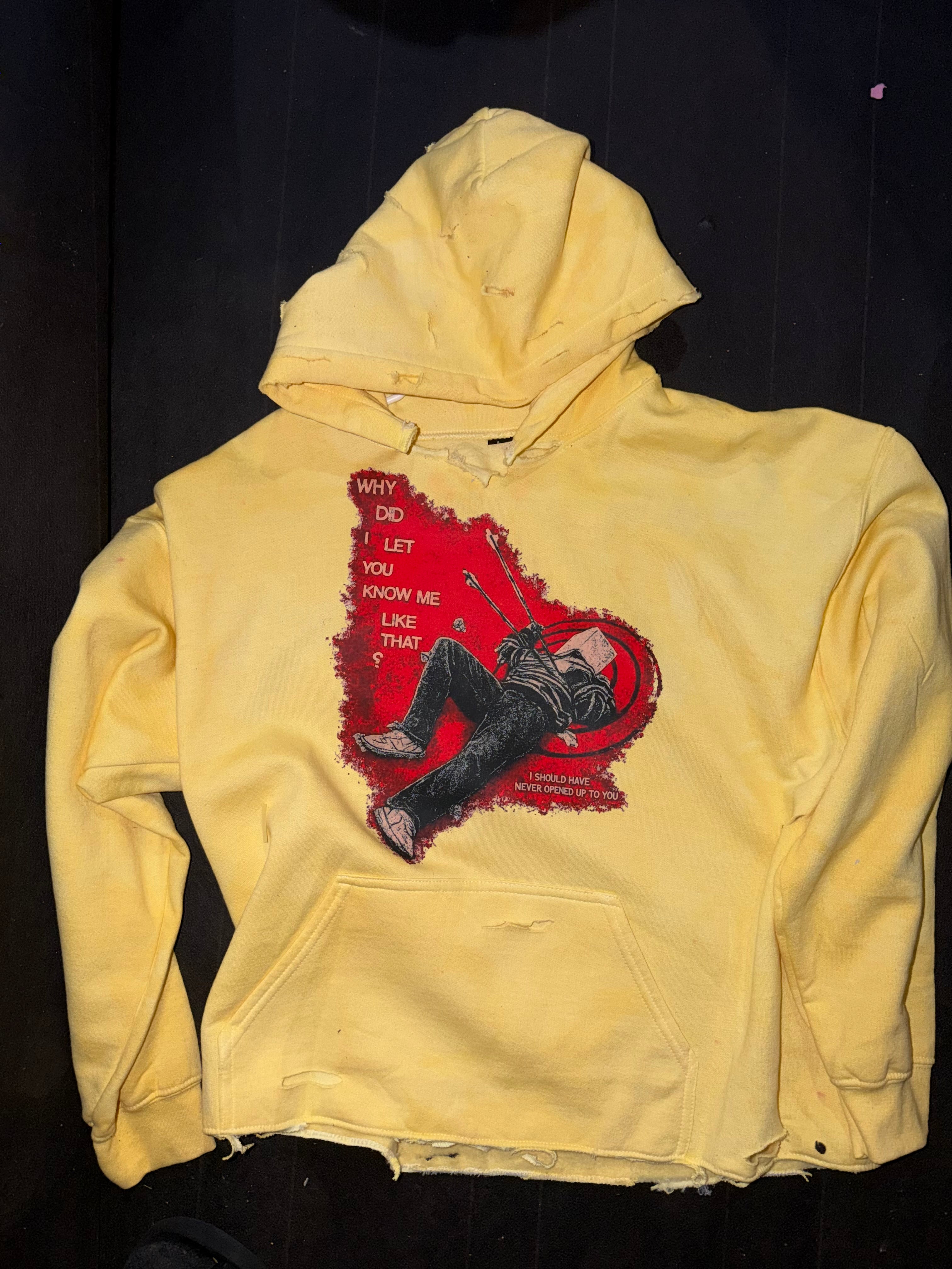 Hurt distressed crop hoodie